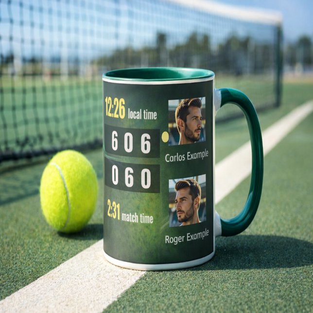 Caneca Placar Personalizado de Tênis Resultado da Partida (Criador carregado)