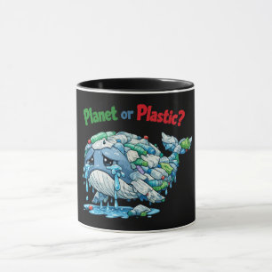 Caneca Planeta ou Plástico? Salve a Baleia do Oceano.