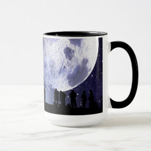 Caneca Planetário Silhuettes Luas Estrelas Astronomia