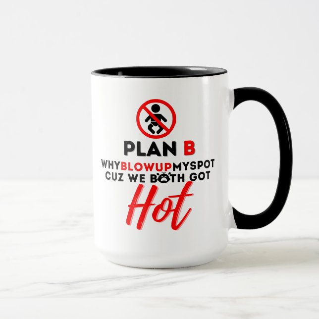 Caneca Plano B Engraçado Urbano Hip Hop Vermelho e Preto  (Direita)