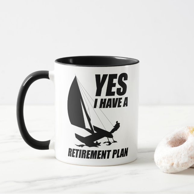 Caneca Plano de Aposentadoria Catamarã Trapézio Vela Capi (Com Donut)