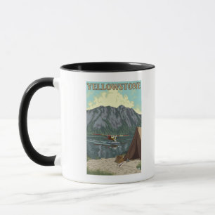 Caneca Plano de Bush & pesca - nacional de Yellowstone