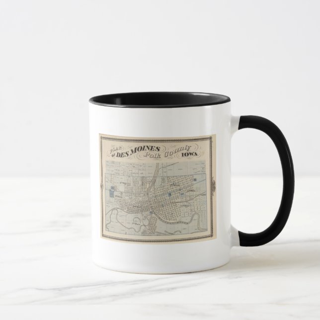 Caneca Plano de Des Moines, Condado de Polk, Iowa (Direita)