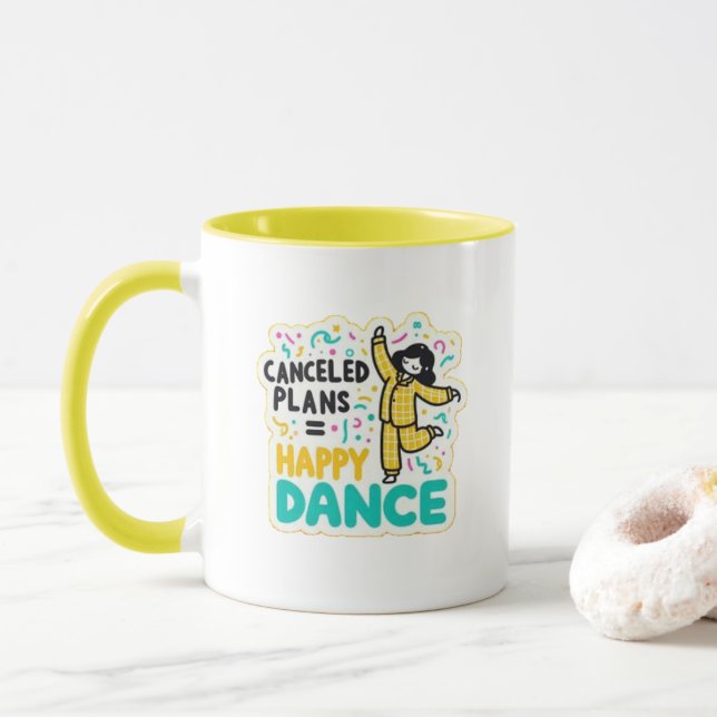 Caneca planos cancelados=dança feliz (Com Donut)