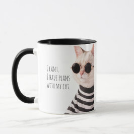 Caneca Planos Divertidos Com Meu Gato Tipografia Desenho