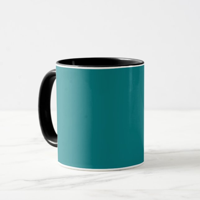 Caneca Planta de cor sólida Profundo Aqua (Frente Esquerda)