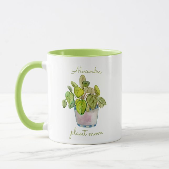 Caneca Planta Mãe Aquarela Plantas Domésticas Potentes Mu (Esquerda)