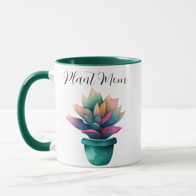 Caneca Planta Mãe Colorida de Aquarela (Esquerda)
