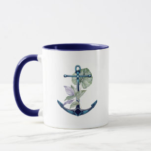 Caneca Plantas âncoras e tropicais Mar Vida Tropical