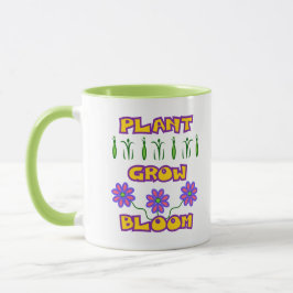 Caneca Plantas Cultivam Bloom Citando Flores Rosa Texto A