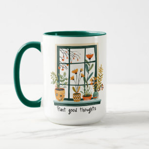 Caneca Plantas em Vasos Saúde Mental Positividade