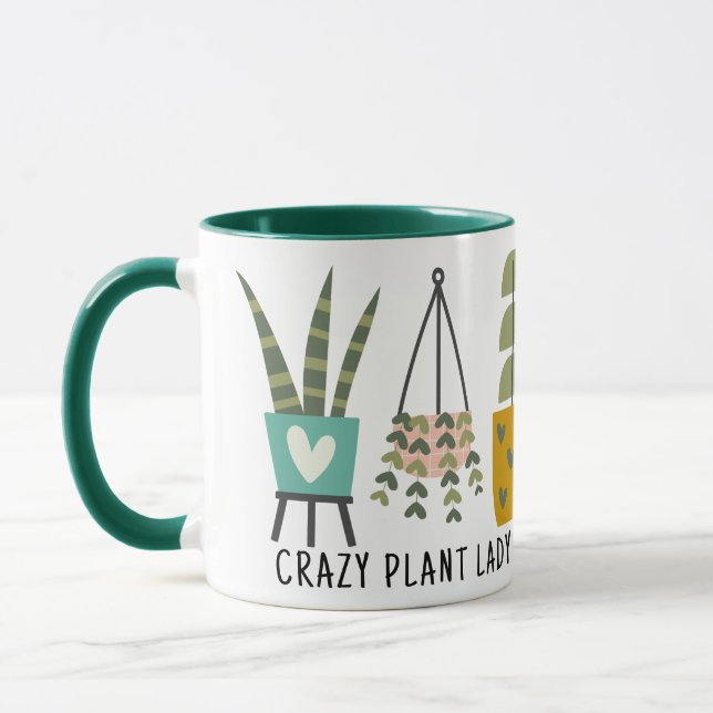 Caneca Plantas Loucas Diversão De Plantas Vedadas Verde (Esquerda)