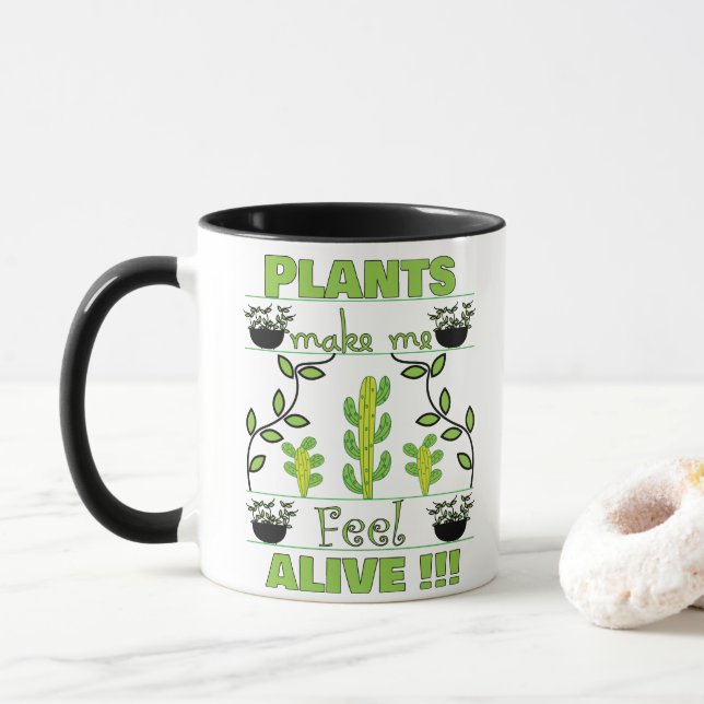 Caneca Plantas Me Fazem Sentir Vivo Da Planta (Com Donut)
