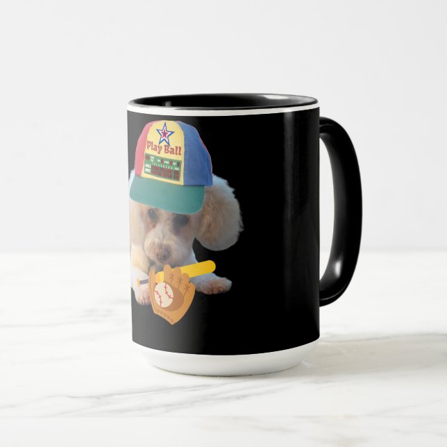 Caneca Play Ball Poodle Combo Coffee Mug (Frente Esquerda)