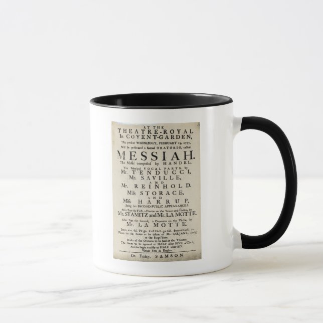 Caneca Playbill que anuncia um desempenho (Direita)