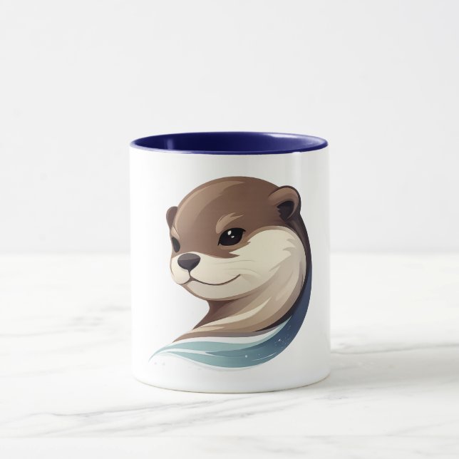 Caneca Playful Otter Illustration (Centro)