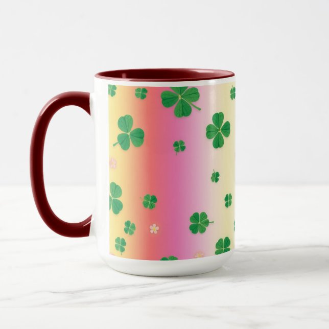 Caneca Playful St. Patrick's Day Rainbow Wrap Design (Esquerda)