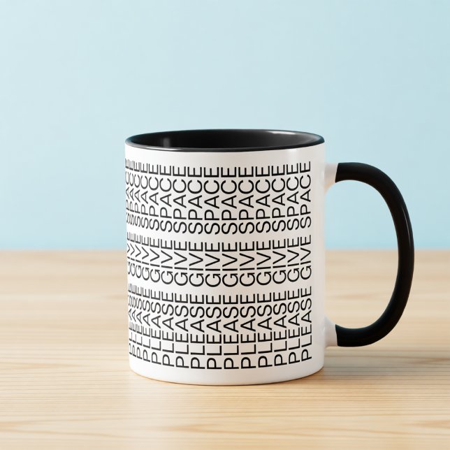 Caneca Please Give Space Hidden Message Introvert Mug (Criador carregado)