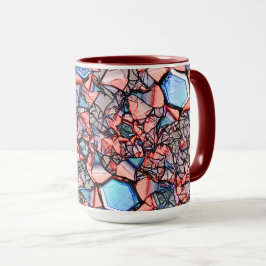 Caneca Plor virtual entalhada nas cores azul e salmão