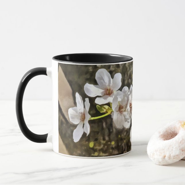 Caneca Plum Blossom Art Mug (Com Donut)