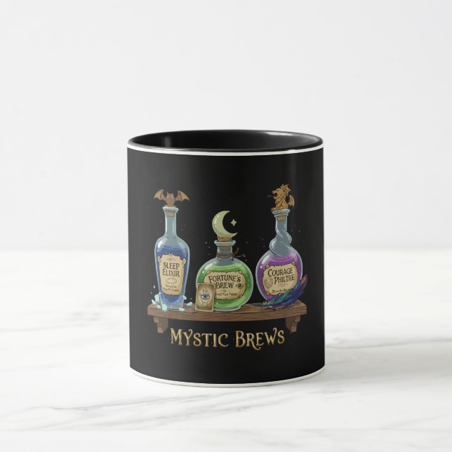 Caneca Poções Místicas | Poções e Elixires Mágicos e Capr (Centro)