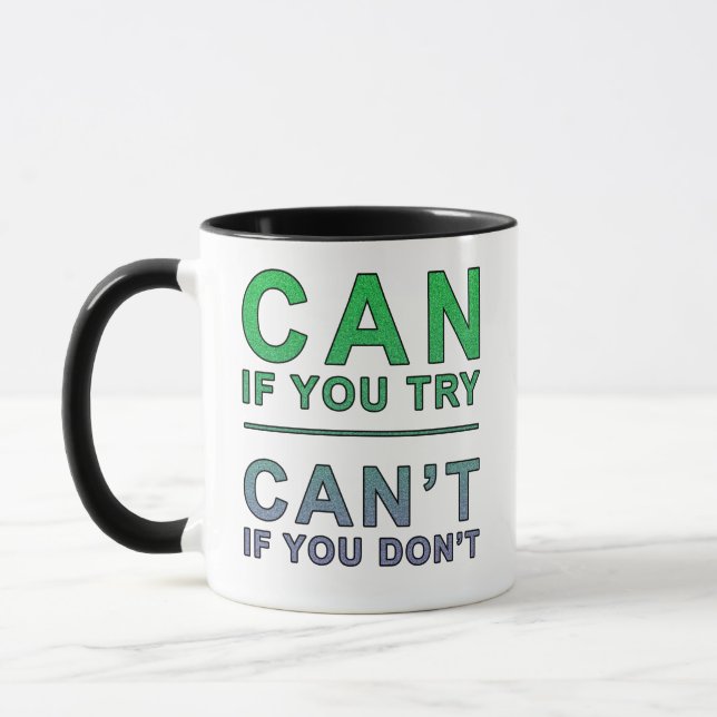 Caneca "Pode tentar" citação motivacional (Esquerda)