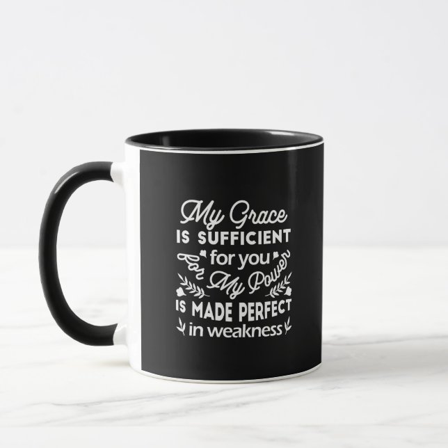 Caneca Poder Feito Perfeito Na Fraqueza  2 Coríntios 12:9 (Esquerda)