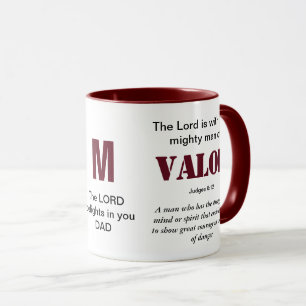 Caneca PODEROSO HOMEM DO VALOR DO Monograma Vermelho Cris