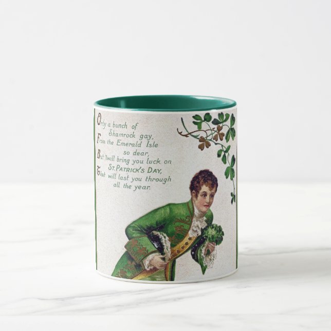 Caneca Poema do Dia de São Patrício, Antigo (Centro)