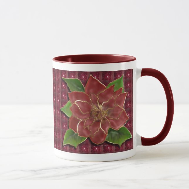 Caneca Poinsétia orlarada ouro Drinkware (Direita)
