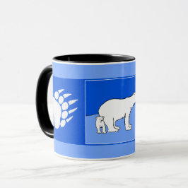 Caneca Polar Bear Mãe e Pintura em Cubo - Arte Selvagem