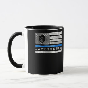 Caneca Polícia de Bandeira Americana de Linha Azul Azul