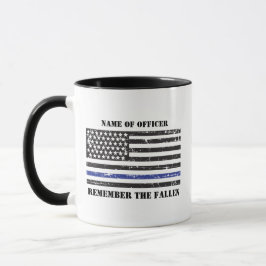 Caneca Polícia de Linha Azul Comemorativa e Personalizada