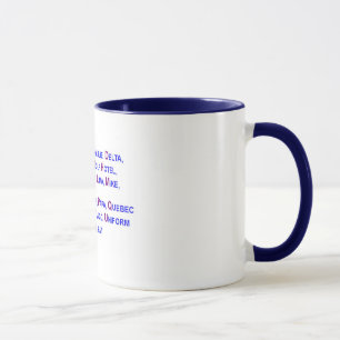 Caneca - polícia e alfabeto militar