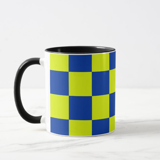 Caneca polícia europeia carros quadrados de cor quadrada  (Esquerda)
