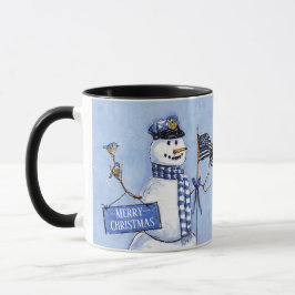 Caneca Policial Thin Blue Line Snowman Natal