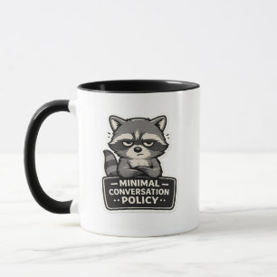 Caneca Política de Conversa Mínima Guaxinim Engraçado