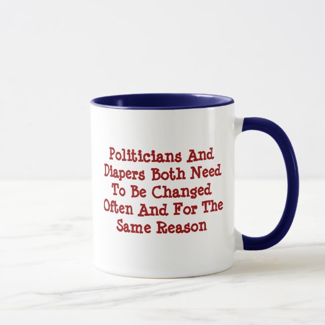 Caneca Políticos E Fraldas Precisam Ser Trocados Frequent (Direita)