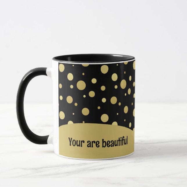 Caneca Polka Coffee Mug Dourada (Esquerda)
