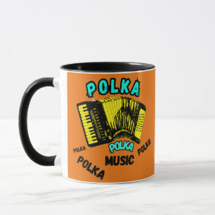 Caneca PolKa Polka Polka com uma Música Acordeão