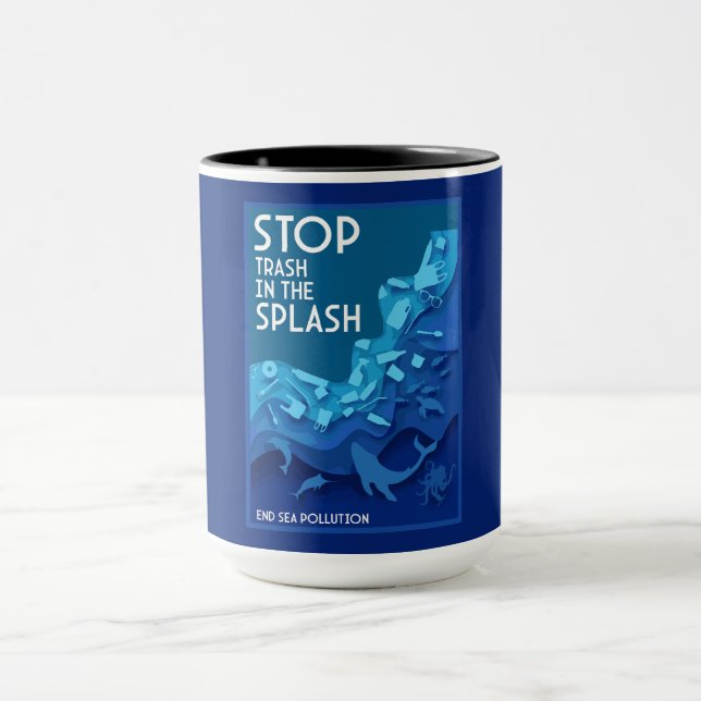 Caneca Poluição no mar de ponta (Centro)