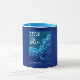 Caneca Poluição no mar de ponta