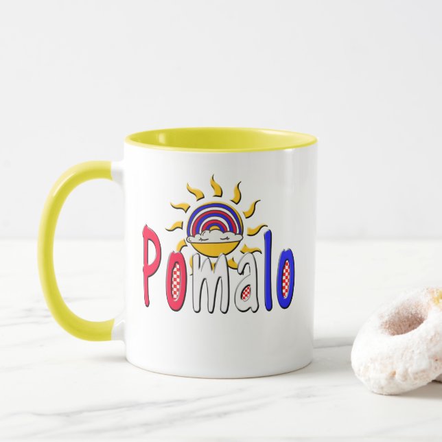 Caneca Pomalo - Relaxação Croata com Sol e Arco-íris (Com Donut)