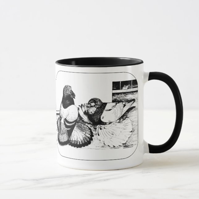 Caneca Pombos de Trompeter Ingleses (Direita)