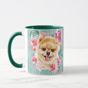 Caneca Pomerânia - ilustração com o rosto de cachorro ros
