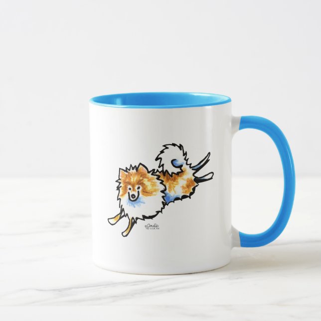 Caneca Pomerano Branco-Laranja-Corte (Direita)