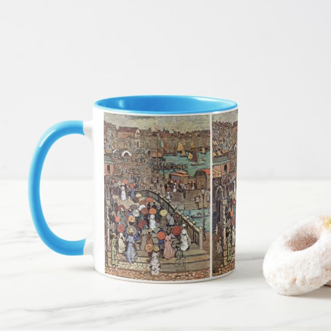Caneca Ponte Della Paglia, Veneza por Maurice Prendergast (Com Donut)