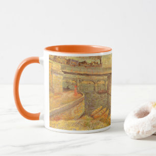 Caneca Pontes de Vincent van Gogh sobre o Sena em Asnière