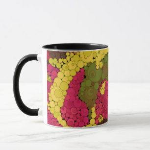Caneca Pontilhismo sem costura - mão pintada em círculo