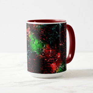 Caneca Pontos de cores brilhantes sob o escuro e o mosaic